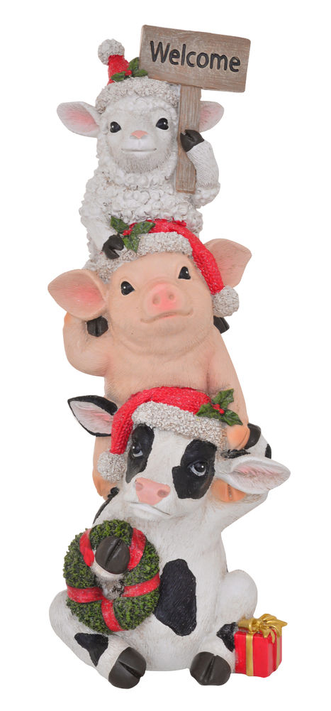 [27591] XMAS FARMYARD TRIO TOWER