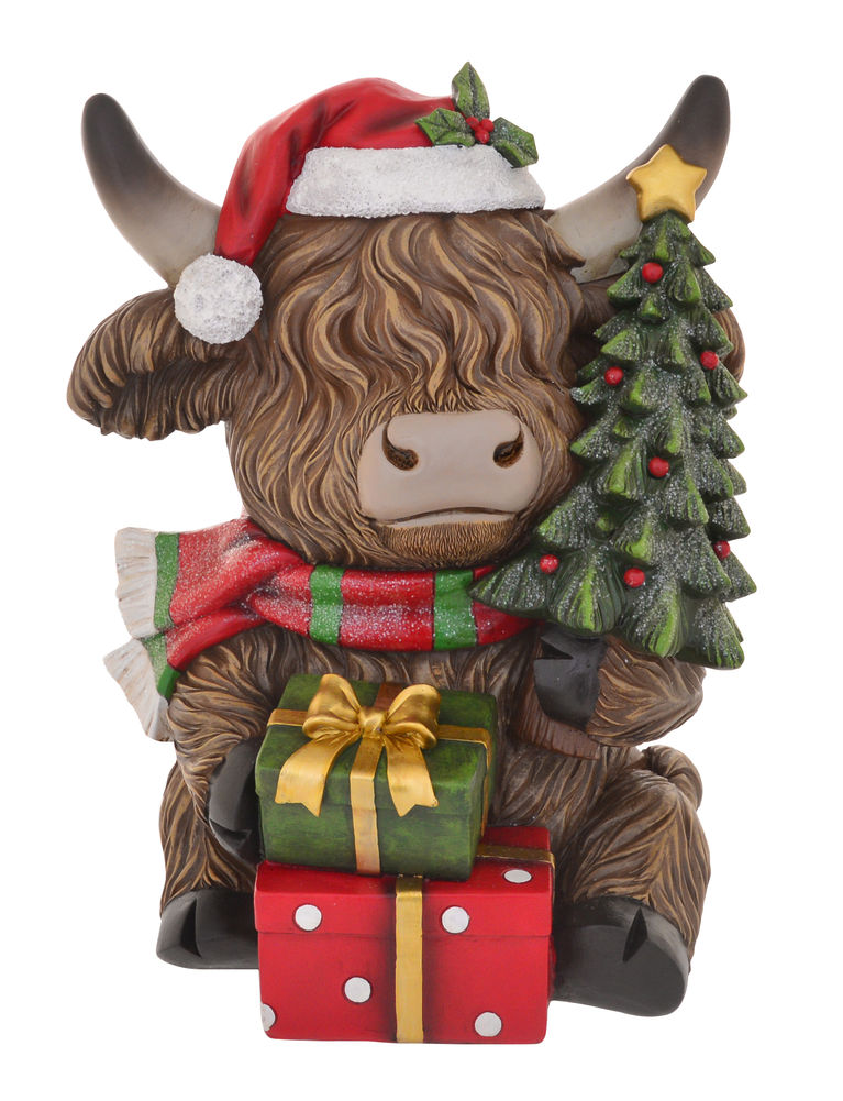 [27598] XMAS HIGHLAND COW LARGE