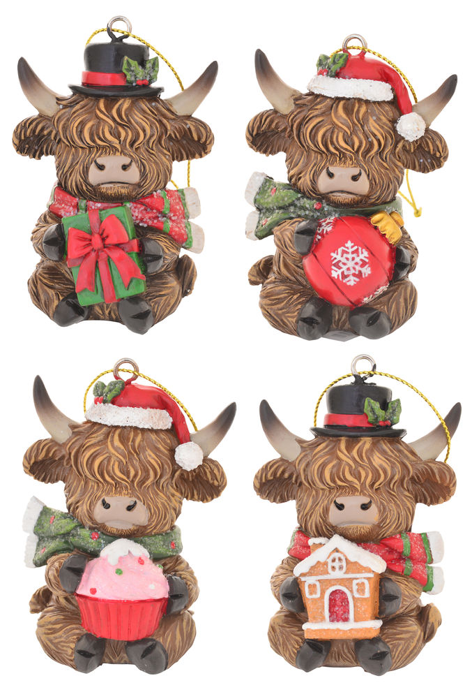 [27603] XMAS HIGHLAND COW HANG DECS (4)