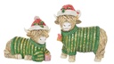 XMAS HIGHLAND COW STANDING S/2