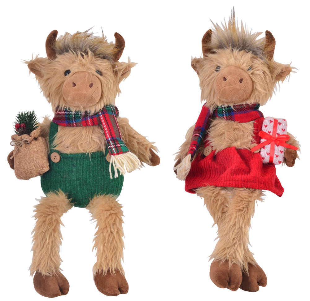 XMAS COUNTRY COW DANGLY LEG(2)
